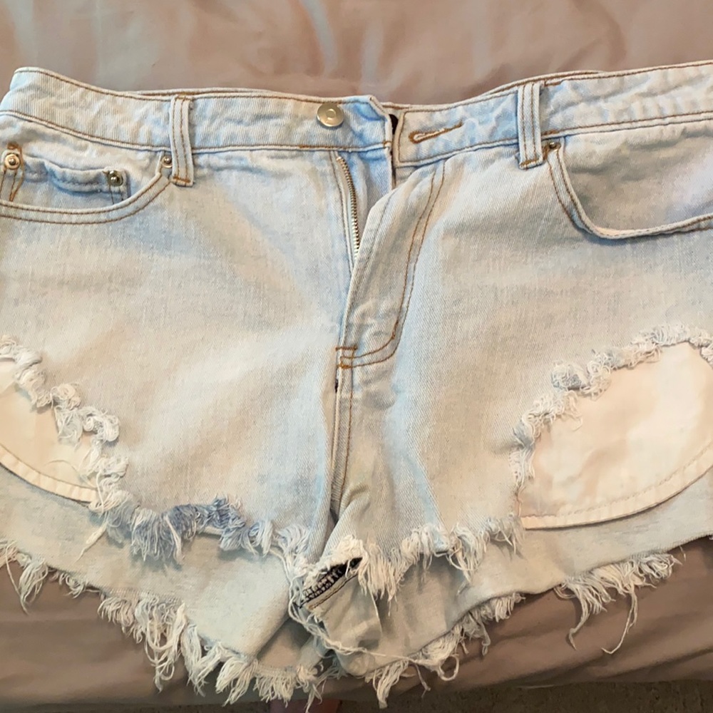 High waisted jean shorts